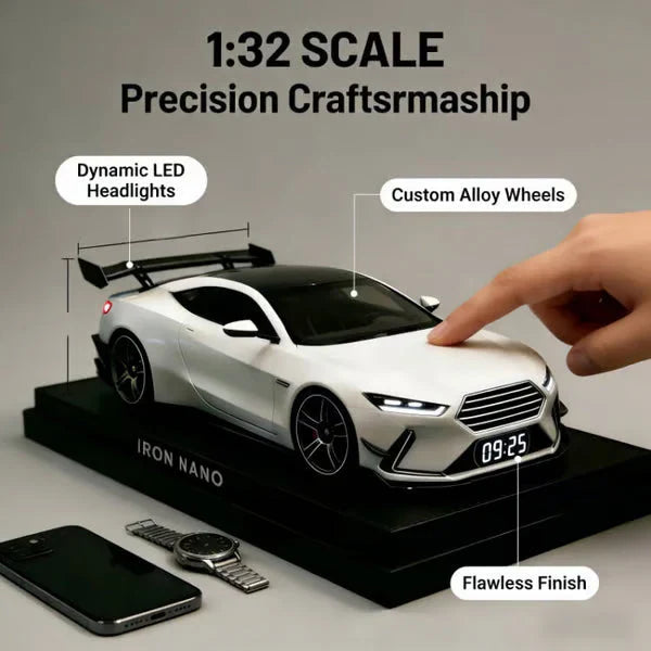 📢📢60% KEDVEZMÉNY !!🎅【🎁A legjobb karácsonyi ajándék🎁】🎄Hiperautós ébresztőóra –🏎️Valósághű GTR motor és fényeffektek