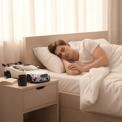 📢📢60% KEDVEZMÉNY !!🎅【🎁A legjobb karácsonyi ajándék🎁】🎄Hiperautós ébresztőóra –🏎️Valósághű GTR motor és fényeffektek