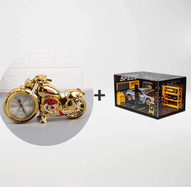 🎁Ingyenes rózsa nyaklánc🎅 ÜNNEPI KIÁRUSÍTÁS🏍️⏰Kreatív Motoros Ébresztőóra🎁