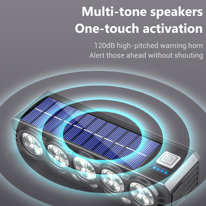 Napelemes és USB-ről tölthető kerékpárlámpa